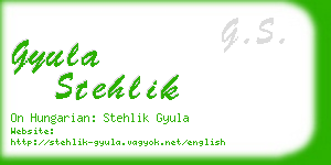gyula stehlik business card